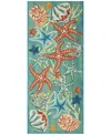 Liora Manne Esencia Starfish Song 1'11"x4'11" Runner Area Rug In Aqua