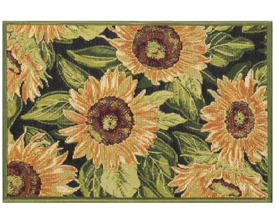 Liora Manne Esencia Sunflowers 2'5"x3'11" Area Rug In Black