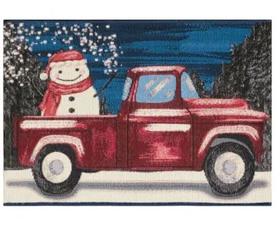 Liora Manne Esencia Truck Load Of Cheer Rug Collection In Midnight