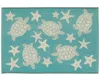 Liora Manne Esencia Turtle And Stars 2'x2'10" Area Rug In Aqua