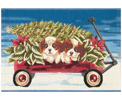 Liora Manne Esencia Wagon Wonderland 2'x2'10" Area Rug In Blue