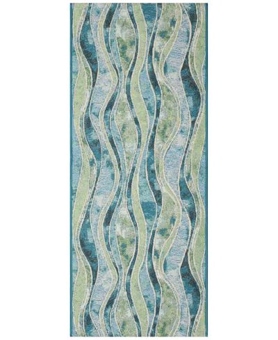 Liora Manne Esencia Wave 1'11"x4'11" Runner Area Rug In Ocean