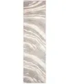 Liora Manne Fiord Wave 1'11"x7'6" Runner Area Rug In Brown,gray