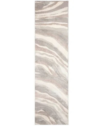 Liora Manne Fiord Wave 1'11"x7'6" Runner Area Rug In Brown,gray