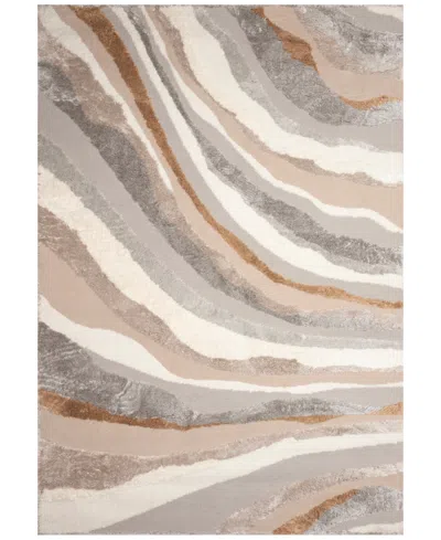 Liora Manne Fiord Wave 6'6"x9'4" Area Rug In Brown,gray