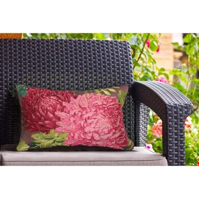 Liora Manne Floral Outdoor Throw Pillow In Blue,red