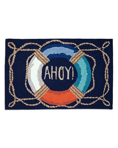 Liora Manne Frontporch Ahoy Outdoor Rug, 1'8 X 2'6 In Blue