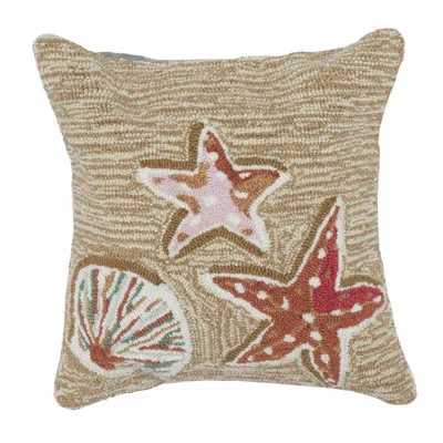Liora Manne Frontporch Beachcomber Indoor/outdoor Sand Square Throw Cushion Cover