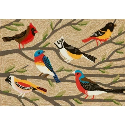 Liora Manne Frontporch Birds Animal Hand Tufted Indoor Outdoor Rectangular Accent Rug In Multi