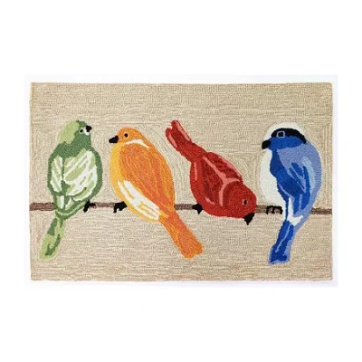 Liora Manne Frontporch Birds Hand Tufted Washable Indoor Outdoor Rectangular Accent Rug In Multi