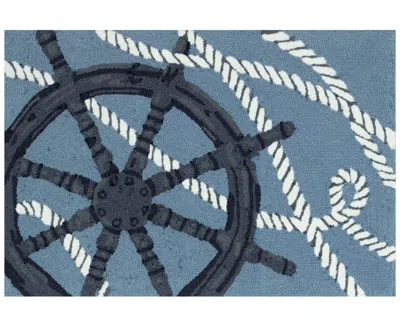 Liora Manne Frontporch Captain's Wheel 2'6"x4' Area Rug In Mist