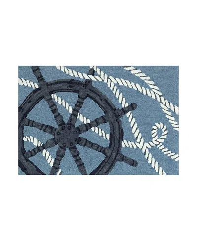 Liora Manne Frontporch Captain's Wheel Area Rug, 2' X 3' In Blue