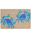 Liora Manne Frontporch Crabs Blue Doormat In Blue