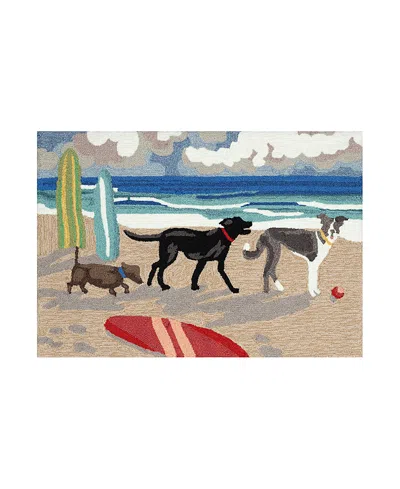 Liora Manne Frontporch Dog Beach Area Rug, 1'8 X 2'6 In Blue