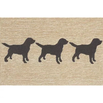 Liora Manne Frontporch Doggies Indoor/outdoor Runner Rug In Brown