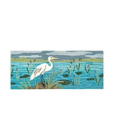 Liora Manne Frontporch Egret Runner Area Rug, 2' X 5' In Lake