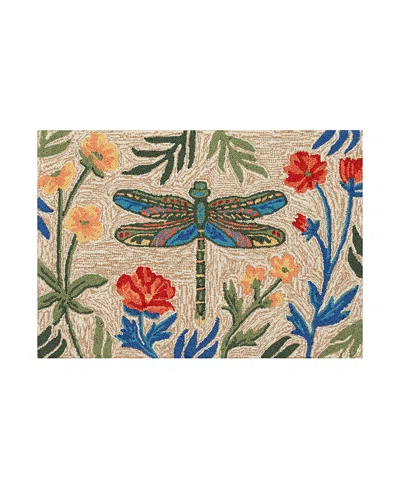 Liora Manne Frontporch Floral Dragonfly Area Rug, 1'8 X 2'6 In Multi