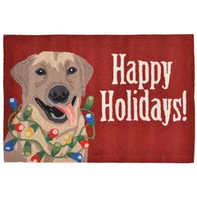 Liora Manne Frontporch Happy Holidays Holiday Hand Tufted Indoor Outdoor Rectangular Accent Rug In Red