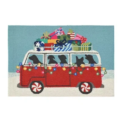 Liora Manne Frontporch Happy Howlidays Indoor/outdoor Rug In Multi