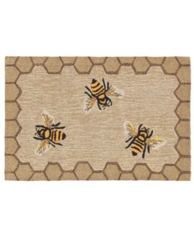 Liora Manne Frontporch Honeycomb Bee Area Rug In Brown