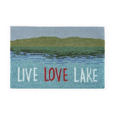 Liora Manne Frontporch Live Love Lake Hand Tufted Washable Indoor Outdoor Rectangular Accent Rug In Multi