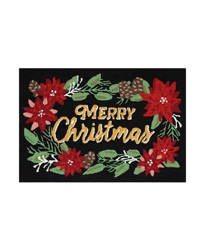 LIORA MANNE FRONTPORCH MERRY CHRISTMAS AREA RUG, 2' X 3'