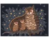 Liora Manne Frontporch Owl Family 1'8"x2'6" Area Rug In Midnight
