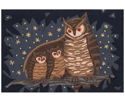 LIORA MANNE FRONTPORCH OWL FAMILY 1'8"X2'6" AREA RUG