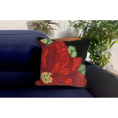 Liora Manne Frontporch Poinsettia Square Pillow Cover & Insert