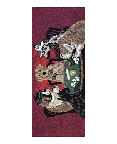 Liora Manne Frontporch Poker Pups Runner Area Rug, 2' X 5' In Multi