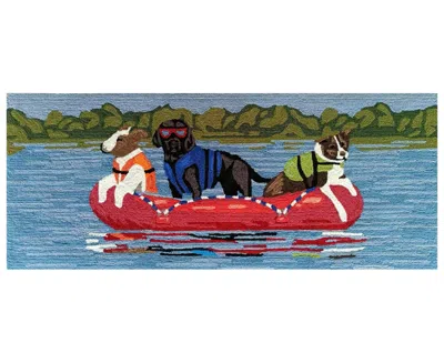 Liora Manne Frontporch Rafting Dogs 2'x5' Runner Area Rug In Multi