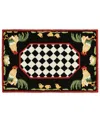 Liora Manne Frontporch Rooster Black And Gray 2' X 3' Outdoor Area Rug In Multi