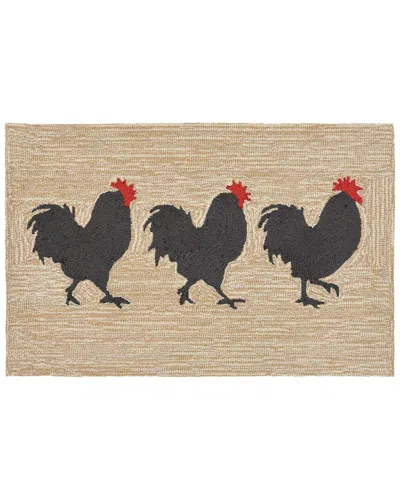 Liora Manne Frontporch Roosters Neutral Doormat