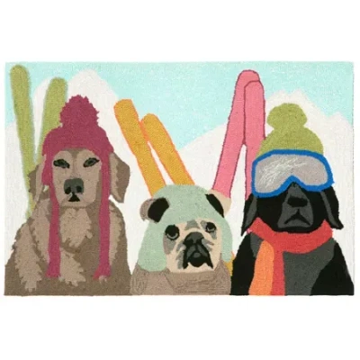 Liora Manne Frontporch Ski Patrol Hand Tufted Rectangular Rugs In Multi