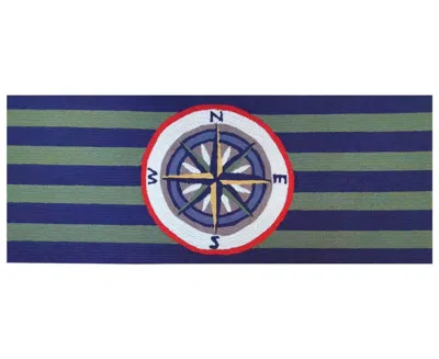 LIORA MANNE FRONTPORCH STRIPED COMPASS 2'X5' RUNNER AREA RUG