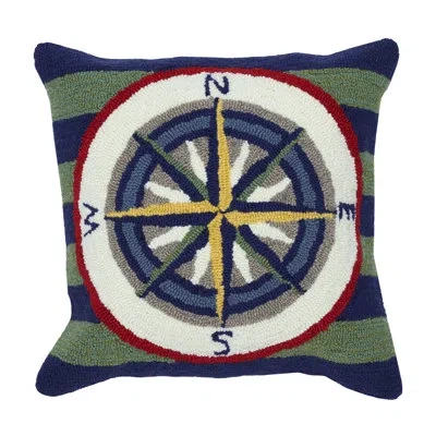 Liora Manne Frontporch Striped Compass Indoor/outdoor Pillow Multi