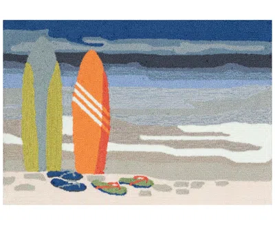 Liora Manne Frontporch Surf Break 2'x3' Area Rug In Ocean