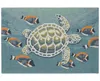 Liora Manne Frontporch Turtle And Fish 2'6"x4' Area Rug In Ocean