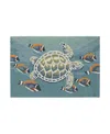 Liora Manne Frontporch Turtle And Fish Area Rug, 1'8 X 2'6 In Blue