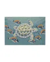 Liora Manne Frontporch Turtle And Fish Area Rug, 2'6 X 4' In Ocean