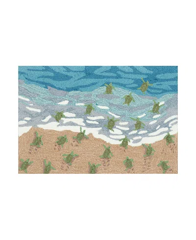 Liora Manne Frontporch Turtle Beach Area Rug, 1'8 X 2'6 In Blue