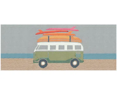 Liora Manne Frontporch Van Life 2'x5' Runner Area Rug In Aqua