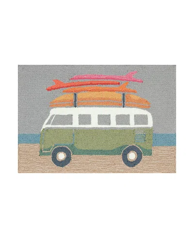 Liora Manne Frontporch Van Life Area Rug, 1'8 X 2'6 In Aqua