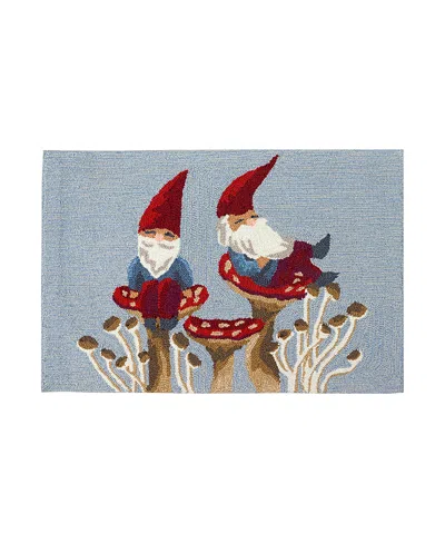 Liora Manne Frontporch Welcome Gnome Area Rug, 2' X 3' In Blue