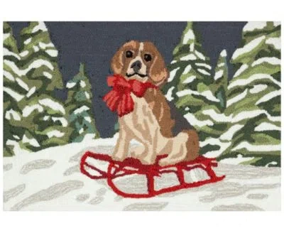 Liora Manne Frontporch Winter Sled Dog Rug Collection In Multi