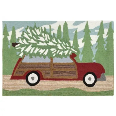 Liora Manne Frontporch Woody Wonderland Animal Hand Tufted Indoor Outdoor Rectangular Accent Rug In Multi