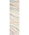 Liora Manne Horizon Ribbons 2'x7'6" Runner Area Rug In Ivory