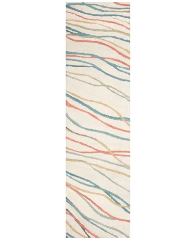 Liora Manne Horizon Ribbons 2'x7'6" Runner Area Rug In Ivory
