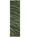 Liora Manne Horizon Ribbons 2'x7'6" Runner Area Rug In Moss