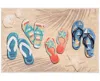 Liora Manne Impressions Beachside Flip Flops 1'11"x2'11" Area Rug In Tan